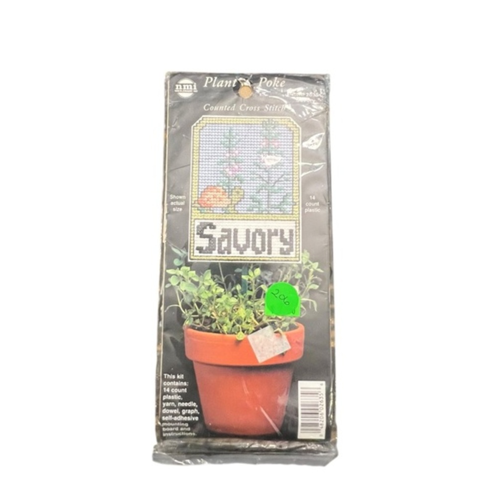 NEW Plant Poke Counted Cross Stitch Kit Savory 2635 Herbs Garden Craft Handmade